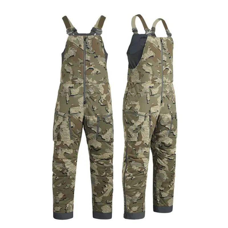 Outdoor Hunting Overalls - Izolowane spodnie ogrodniczki do polowań, kamuflażowe,