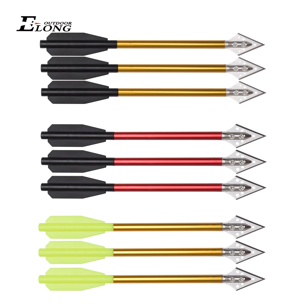 Crossbow Bolt Broadhead - 3 SZT. Aluminiowe Strzały do Kuszy